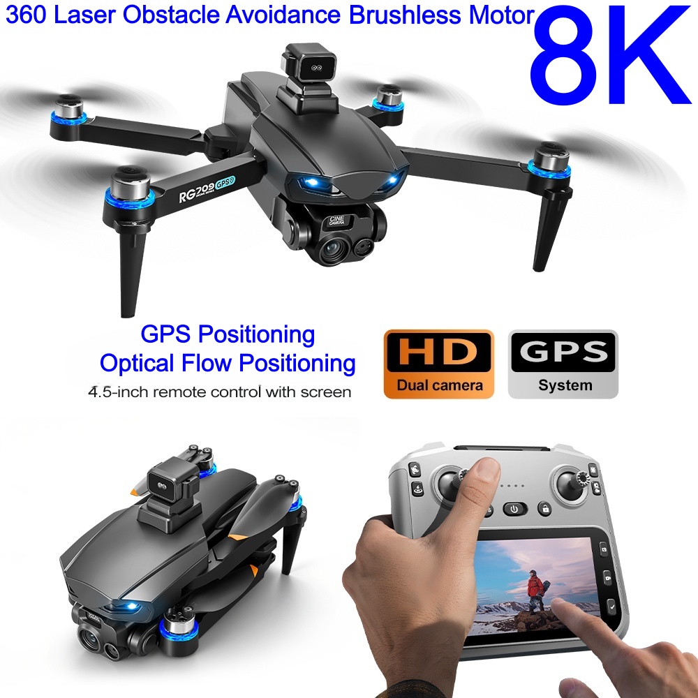 Drone Rc With Screen - โดรน 8K รุ่นใหม่ พร้อมกล้อง HD ระบบเลเซอร์หลบหลีกสิ่งกีดขวาง