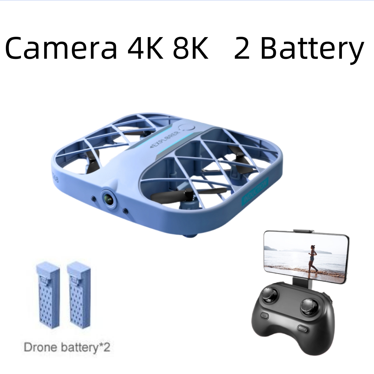 Dron Rc Quadcopter - โดรน JJRC H107 FPV RC พร้อมแบตเตอรี่