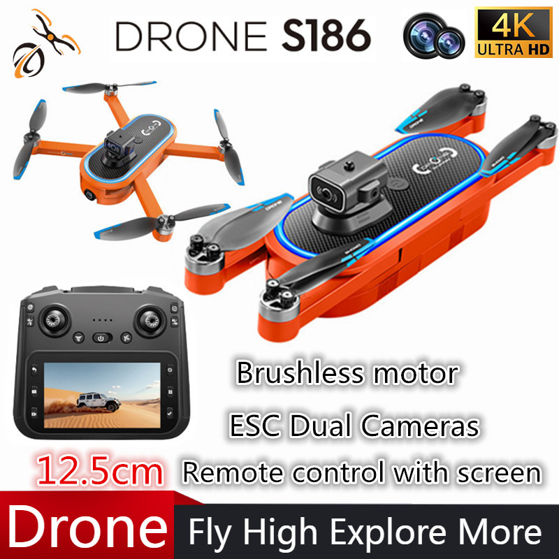 2025 S186 Drone Professional 4 - Drone Rc With Screen บทวิจารณ์และราคา