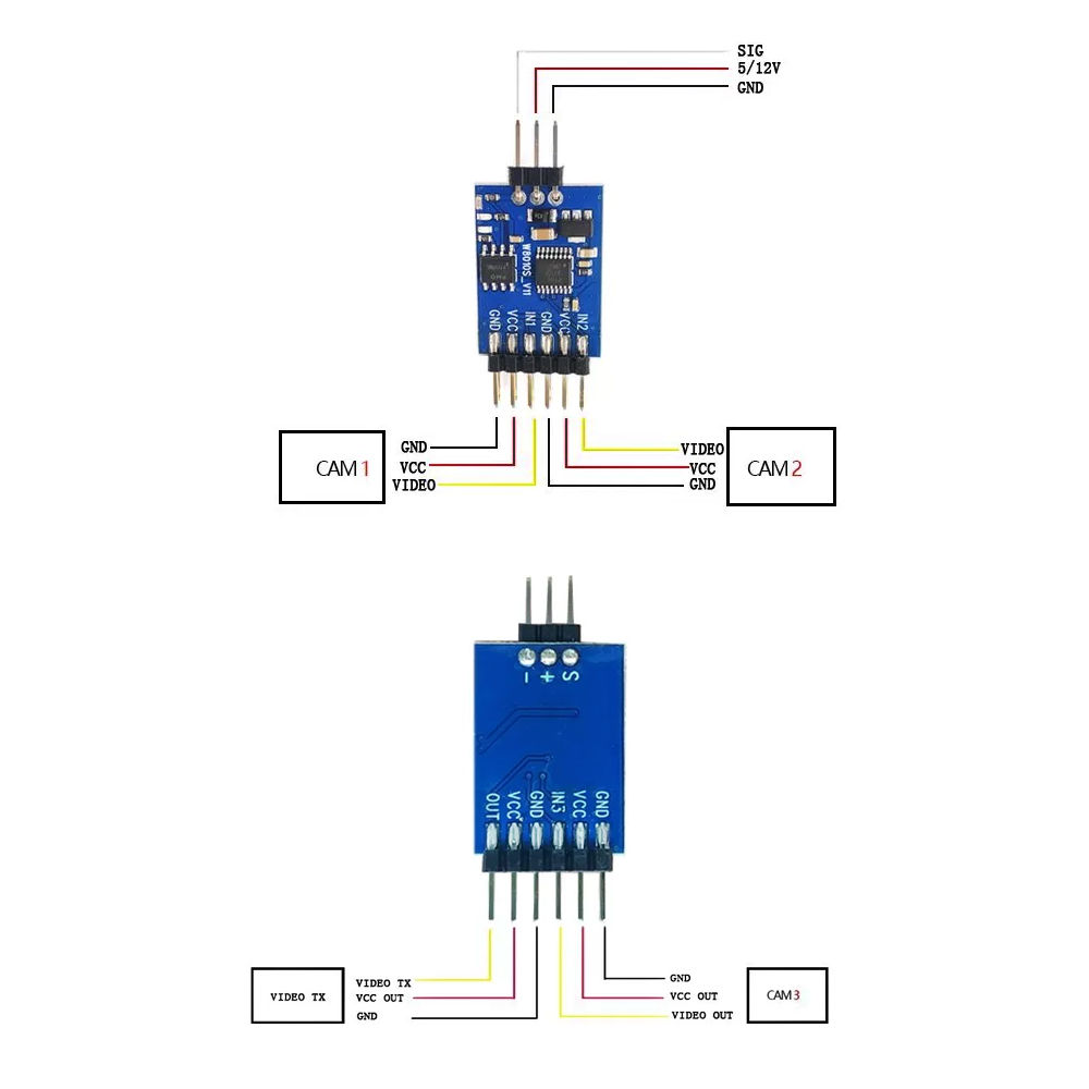 5.8G 3 ช่องวิดีโอสวิตช์เชอร์โม - Fpv Drone Camera บทวิจารณ์และราคา